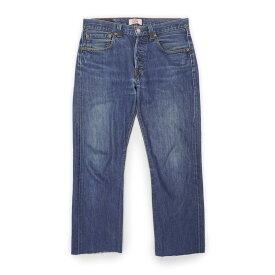 リーバイス Levi's 00s 2000年代 デニムパンツ ジーンズ ヒゲ 定番 ストレート アメカジ カットオフ クロップド丈 505 USA ヴィンテージ アメリカ 古着 メンズ ズボン パンツ インディゴブルー W31【中古】