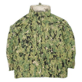 米軍実物 US.NAVY 00s 2000年代 NWU AOR2 Type3 ゴアテックスパーカー GORE-TEX ミリタリー ショート丈 迷彩 USA 古着 ジャケット グリーン系 デジタルカモ柄 MEDIUM-SHORT【中古】