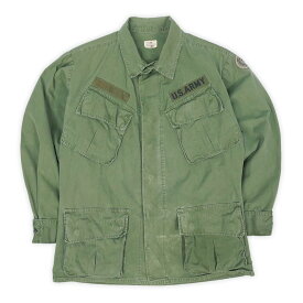 稀少ショート丈 米軍実物 US.ARMY 60s 60年代 ジャングルファティーグジャケット 3rd ノンリップ ミリタリー USA ヴィンテージ アメリカ軍 古着 OG-107 オリーブグリーン SMALL-SHORT【中古】