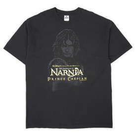 美品 ナルニア国物語 The Chronicles of Narnia 00s 2000年代 Y2K ムービーTシャツ 映画 Prince Caspian オフィシャル プロモ Disney USA ヴィンテージ ビンテージ VINTAGE アメリカ古着 カットソー ブラック 黒 XL【中古】