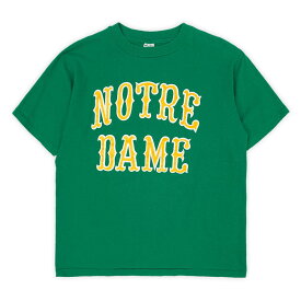 チャンピオン Champion 80s 80年代 NOTRE DAME ノートルダム大学 カレッジプリント トリコタグ MADE IN USA アメリカ製 ヴィンテージ 古着 メンズ Tシャツ カットソー グリーン 緑 L【中古】