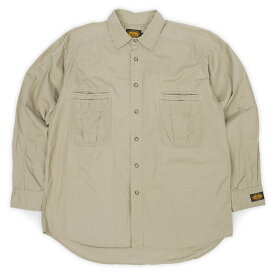 ウールリッチ WOOLRICH 90s 90年代 コットンポプリン トレイルシャツ フィールド 珍品 ギミックポケット 旧タグ アウトドア USA アメリカ ヴィンテージ 古着 メンズ シャツ ベージュ / タン L【中古】