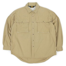 ウールリッチ WOOLRICH 90s 90年代 コットントレイルシャツ フィッシング アウトドア USA アメリカ ヴィンテージ 古着 メンズ シャツ ベージュ L【中古】