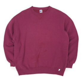 ラッセル RUSSELL 90s 90年代 前V ブランクスウェット 無地 クルーネック 旧タグ MADE IN USA アメリカ製 オールド ヴィンテージ 古着 メンズ トレーナー バーガンディ / エンジ XXL【中古】