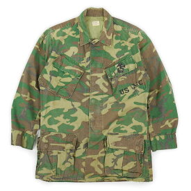 米軍実物 USMC 60s 60年代 ERDL ジャングルファティーグジャケット ミリタリー TCU カムフラージュ 迷彩 官給 放出 軍物 USA ヴィンテージ ビンテージ VINTAGE アメリカ 古着 メンズ ブラウンリーフカモ S-R SMALL-REGULAR【中古】