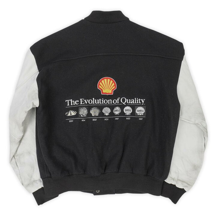 楽天市場】シェル SHELL 90s 90年代 レザー切り替え スタジャン 企業 