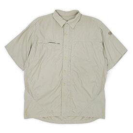 マウンテンハードウェア Mountain Hardwear 00s 2000年代 S/S ナイロン フィールドシャツ 半袖 アウトドア USA ヴィンテージ アメリカ 古着 メンズ シャツ ライトベージュ L【中古】