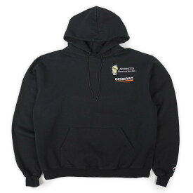 チャンピオン Champion 00's 2000年代 スウェットパーカー プルオーバー フーディー 企業ロゴ 刺繍 eco authentic Y2K USA ヴィンテージ ビンテージ VINTAGE アメリカ古着 メンズ パーカー ブラック 黒 L【中古】