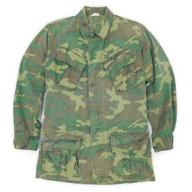 米軍実物 US.ARMY 60s 60年代 ERDL ジャングルファティーグジャケット 4th ミリタリー 迷彩 官給 放出 USA ヴィンテージ アメリカ 古着 メンズ グリーンリーフカモ SMALL Sサイズ相当【中古】