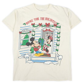 ディズニー Disney 90s 90年代 キャラクター プリントTシャツ ミッキーマウス Mickey Mouse MADE IN USA アメリカ製 シングルステッチ ヴィンテージ ビンテージ 古着 ユニセックス ナチュラル 生成り XL-XXL相当【中古】