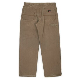 ディッキーズ Dickies 00s 2000年代 ダックワークパンツ ペインター カーペンター 定番 旧タグ ワーク フェード USA ヴィンテージ アメリカ 古着 メンズ ズボン・パンツ ブラウン W36 L30【中古】