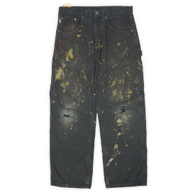 カーハート Carhartt 雰囲気抜群 00s 2000年代 ライトダック ペインターパンツ B159 BLK WIP 襤褸 ボロ ペンキ USA ヴィンテージ アメリカ 古着 メンズ ブラック / 黒 W32 L30【中古】