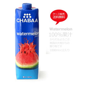 【送料無料】【1000ml×12本セット】 スイカジュース からだも喜ぶ南国の大地からの贈り物 CHABAA チャバ スイカ ノンアルコール ジュース【常温のみ】【同梱不可】