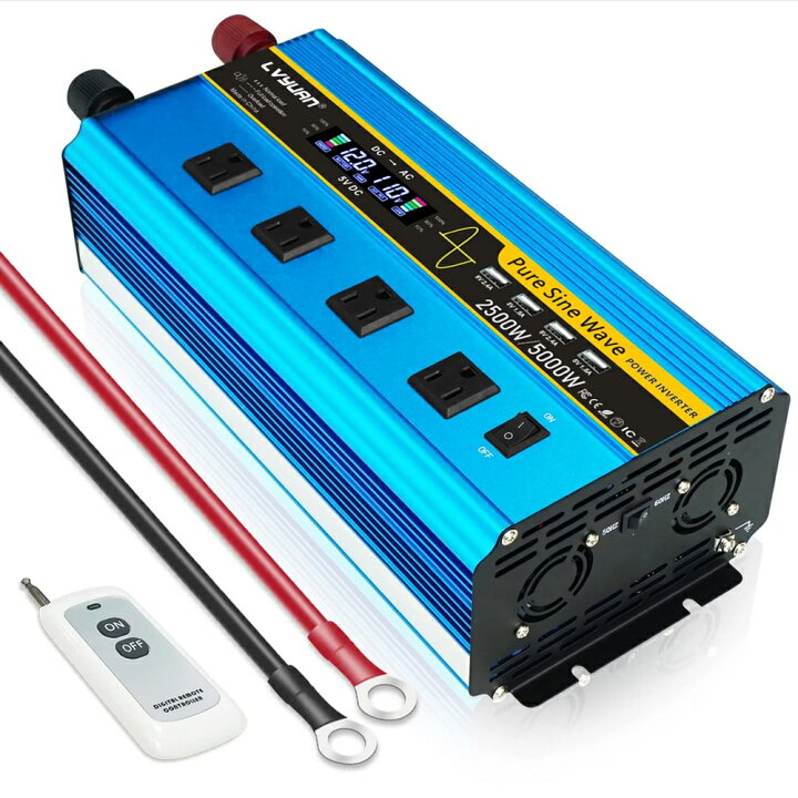 楽天市場】カーインバーター 2500w 最大 5000w インバーター 12v 100v 