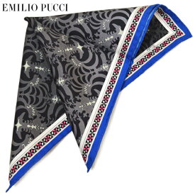 ポケットチーフ エミリオプッチ メンズ EMILIO PUCCI プッチ柄シルクポケットチーフ(サイズ32×32cm)eep19w139 グレー