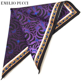 ポケットチーフ エミリオプッチ メンズ EMILIO PUCCI プッチ柄シルクポケットチーフ(サイズ32×32cm)eep19w143 ダークパープル