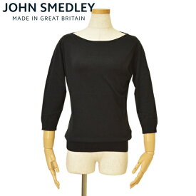 JOHN SMEDLEY ジョンスメドレー レディース 7分袖ボートネックニット サイズ/S/M/L/ ejd20s501 CASSANDRA ブラック