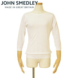 JOHN SMEDLEY ジョンスメドレー レディース 7分袖ボートネックニット サイズ/S/M/L/ ejd20s503 CASSANDRA ホワイト