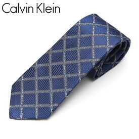 ネクタイ Calvin Klein カルバンクライン メンズ チェック柄/ナロータイ サイズ剣幅7cm eck17s008 5263R-3 ブルー