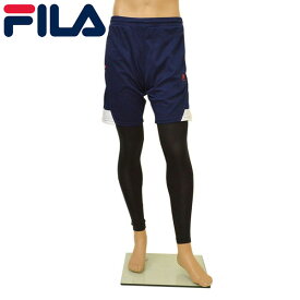 FILA フィラ メンズ メッシュハーフパンツ+ロングタイツセット/コンプレッションウェア サイズ*M*L*LL* nfl009 416337：ネイビー