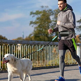 犬 ウエストリード リード ワンダーフィット 両手フリー ウエストポーチ ウエストバッグ ランニングポーチ 絡まない中型犬 小型犬 伸縮 迷子防止 脱走防止 散歩 アウトドア お出かけ マ