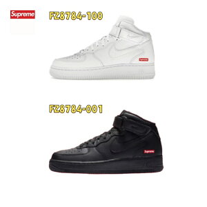 �y���K�i�ۏ؁zSupreme × Nike Air Force 1 Mid White (FW24) �V���v���[�� �i�C�L �G�t�H 1 �~�b�h �z���C�g �{�b�N�X���S �X�e�b�J�[�t�� ���K�i �{���ۏ�