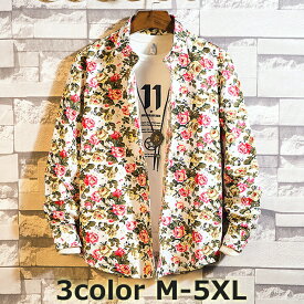 お買い物マラソン送料無料花柄シャツyシャツタイト長袖シャツワイシャツシャツ長袖小花柄バラシャツカラーシャツメンズファッションキレイめd10