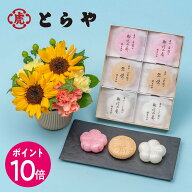 父の日 グルメ とらや「最中」とアレンジメントのセット 日比谷花壇
