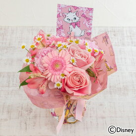 母の日 花束 ディズニー そのまま飾れるブーケ「アプリコットアンジュ」（マリー） 日比谷花壇 【Disneyzone】