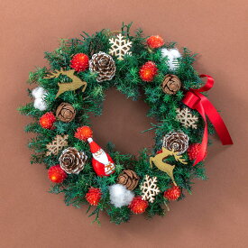 【お届けは12/24まで】クリスマス ドライフラワー リース「サンタ・ドロップ」 日比谷花壇 クリスマスリース ドライリース クリスマス飾り クリスマス インテリア 玄関 花 飾り