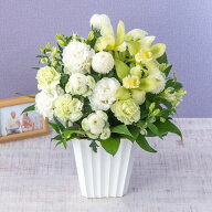お供え 花 お供え用 アレンジメント「沙羅(さら)」 日比谷花壇 お供え花 供え花 供花 法事 仏事 喪中 お…