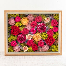 誕生日 花 デザイナーズフレームアート「フラム」 日比谷花壇 プレゼント プリザーブドフラワー アーティフィシャルフラワー 記念日 お見舞い 出産祝い 結婚記念日 退職祝い 送別 メッセージカード