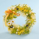 誕生日 花 プリザーブド＆アーティシャルフラワー リース「ジョーヌ・ミモザ」 日比谷花壇 プレゼント プリザーブドフラワー アーティフィシャルフラワー 記念日 お見舞い 出産祝い 結婚記念日 退職祝い メッセージカード
