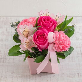 誕生日 花 アレンジメント「おまかせ ピンク系 ミディアム」 日比谷花壇 プレゼント 記念日 お見舞い 出産祝い 結婚記念日 退職祝い 送別 生花 メッセージカード フラワーギフト 誕生日プレゼント