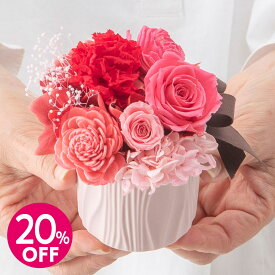 【スーパーSALE特別割引】20%OFF！誕生日 花 プリザーブドフラワー アレンジメント「オマージュ・ルージュ」(赤ピンク系)【モール限定】【送料無料】 日比谷花壇 ギフト プレゼント お祝い 記念日 お礼 お見舞い 贈り物 友達 プレゼント 自宅用