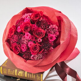 誕生日 花 バラの形の花束ペタロ・ローザ「シャイニングレッド」 日比谷花壇 記念日 結婚祝い 結婚記念日 お見舞い 出産祝い 送別
