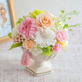 お供え 花 お供え用 プリザーブド＆アーティフィシャルアレンジメント「花風香」 日比谷花壇 プリザーブドフラワー アーティフィシャルフラワー お供え花 供え花 供花 法事 仏事 喪中 お彼岸 仏花 お悔み 命日 一周忌 四十九日 メッセージカード 送料無料