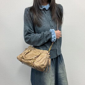 【中古】miumiu ミュウミュウ ハンドバッグ ショルダーバッグ 斜め掛け ブラウン レザー ヴィンテージ レディース【中古美品】HIBUOCHI VINTAGE