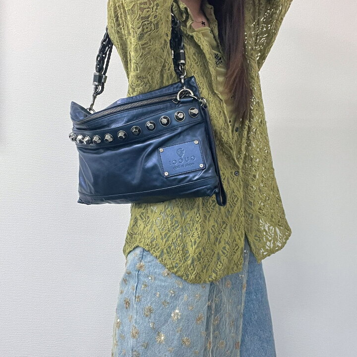 楽天市場】【中古】GUCCI グッチ ロゴ スタッズ ショルダーバッグ  
