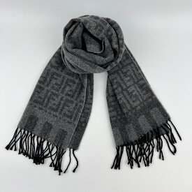 【中古】FENDI フェンディ マフラー グレー ウール ヴィンテージ レディース【中古美品】HIBUOCHI VINTAGE
