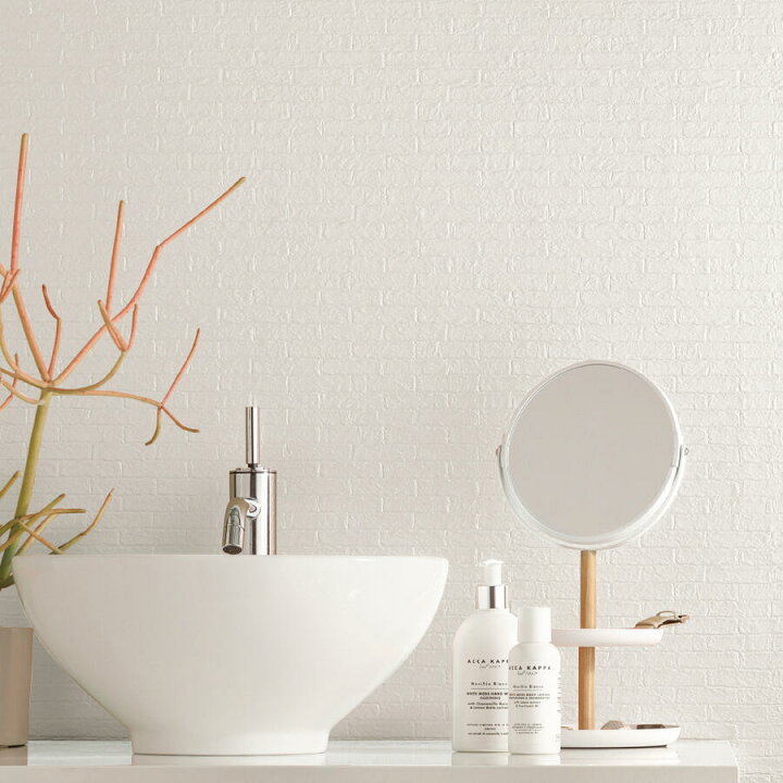 楽天市場 Ba6070 白レンガ調 のり付き壁紙 壁紙屋ヒッキー