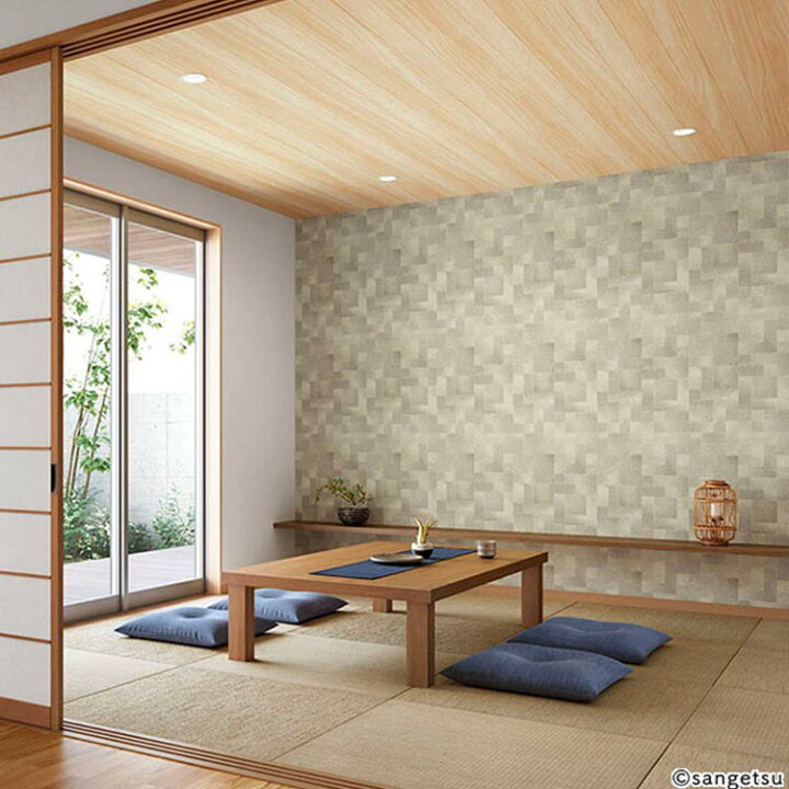 楽天市場】国産壁紙 のり付き壁紙 DIYゴールド 菌 和風 和柄 和室 和 