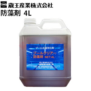 蔵王産業 業務用 防藻剤 4L (6003018) 4リットル 藻対策 掃除 も モ 緑 緑色 ニオイ 臭い くさい 学校 (旧名称:プールクリアー防藻剤 4L) 【送料無料】≪離島不可・代引き不可・メーカー直送≫
