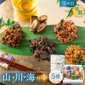 父の日 早割　ギフト 佃煮 漬物 ご飯のお供 プレゼント 5種類 食べ物 飛騨牛 まぐろ グルメ 惣菜 詰め合わせ 惣菜 山の幸 川の幸 海の幸 セット 贈り物 魚 肉 めしどろぼ漬 3000円代 60代 70代 80代 送料無料 内祝い 御祝 お供え お返し