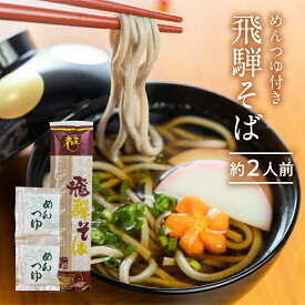 蕎麦 年越しそば 2人前 めんつゆ付 「飛騨そば」 かけそば つけそば 年末 ごちそう 乾麺