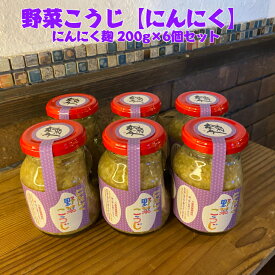 【送料無料】にんにく麹　飛騨こうじ織勢　野菜こうじ【にんにく】200g×6個セット　にんにくの入った塩麹　ニンニク　大蒜　お料理に使える！　レシピ付き　唐揚げ　餃子　肉料理　炒飯　麹習慣　腸活