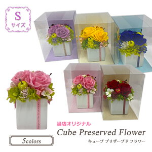 【特価販売中】 キューブ プリザーブドフラワー Sサイズ 小さめ おしゃれ インテリア 雑貨 ギフト バレンタイン プレゼント 誕生日 お祝い 結婚祝い 内祝い 母の日 インテリア クリアケース