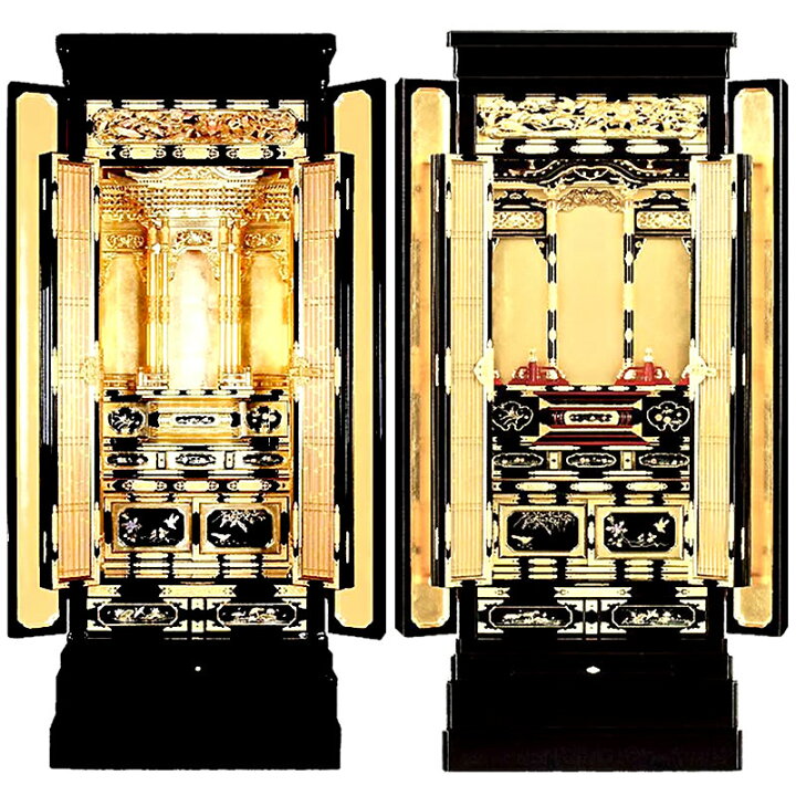 楽天市場】金仏壇・孔雀 経机付 53-18号【仏壇】【浄土真宗】【金仏壇 