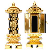 回出位牌・前金二重回出（塗） 4.0寸（高さ：27.8cm）【仏具】【位牌】雲の彫刻が印象的な回出位牌で台座…