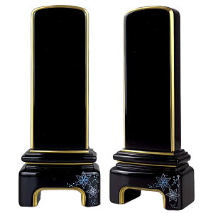 モダン位牌・純面粉 かなで【結晶】4.5寸(高さ:18.8cm)【仏具】【位牌】日本の四季の中の冬「結晶」を蒔絵で表現したモダン塗位牌